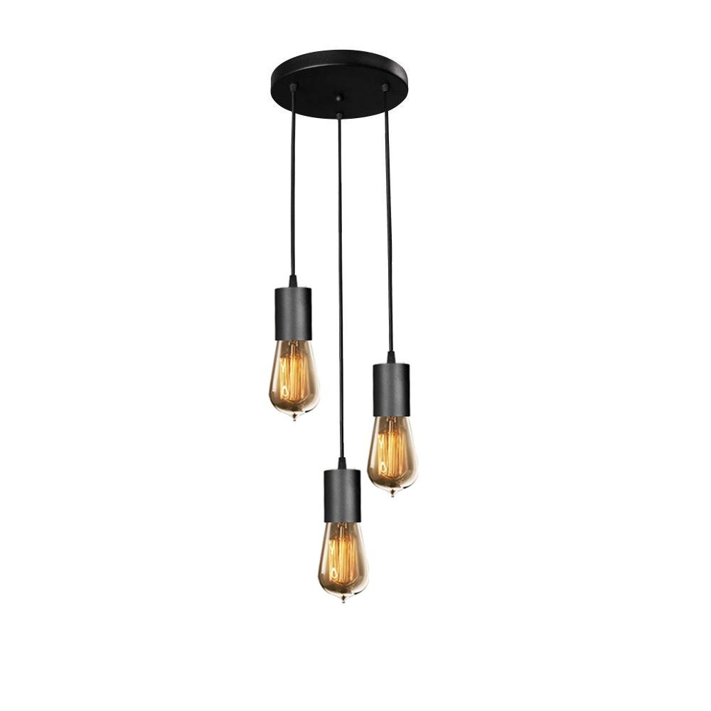 

Светильник подвесной лофт 100lamp Asket на три патрона E27 черный (NL 660-3R)