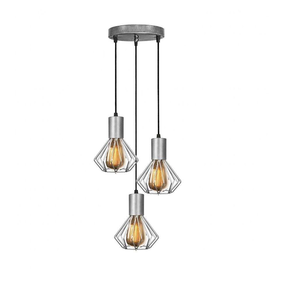 

Светильник подвесной лофт 100lamp Diadem на круглой основе E27 хром (NL 2215-3R CR)