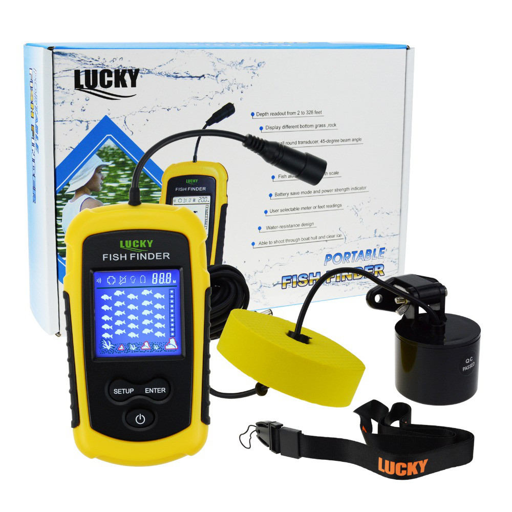 

Эхолот LUCKY FF1108-1 Портативный Электронный Искатель Рыб, 100 м, Желто-Черный