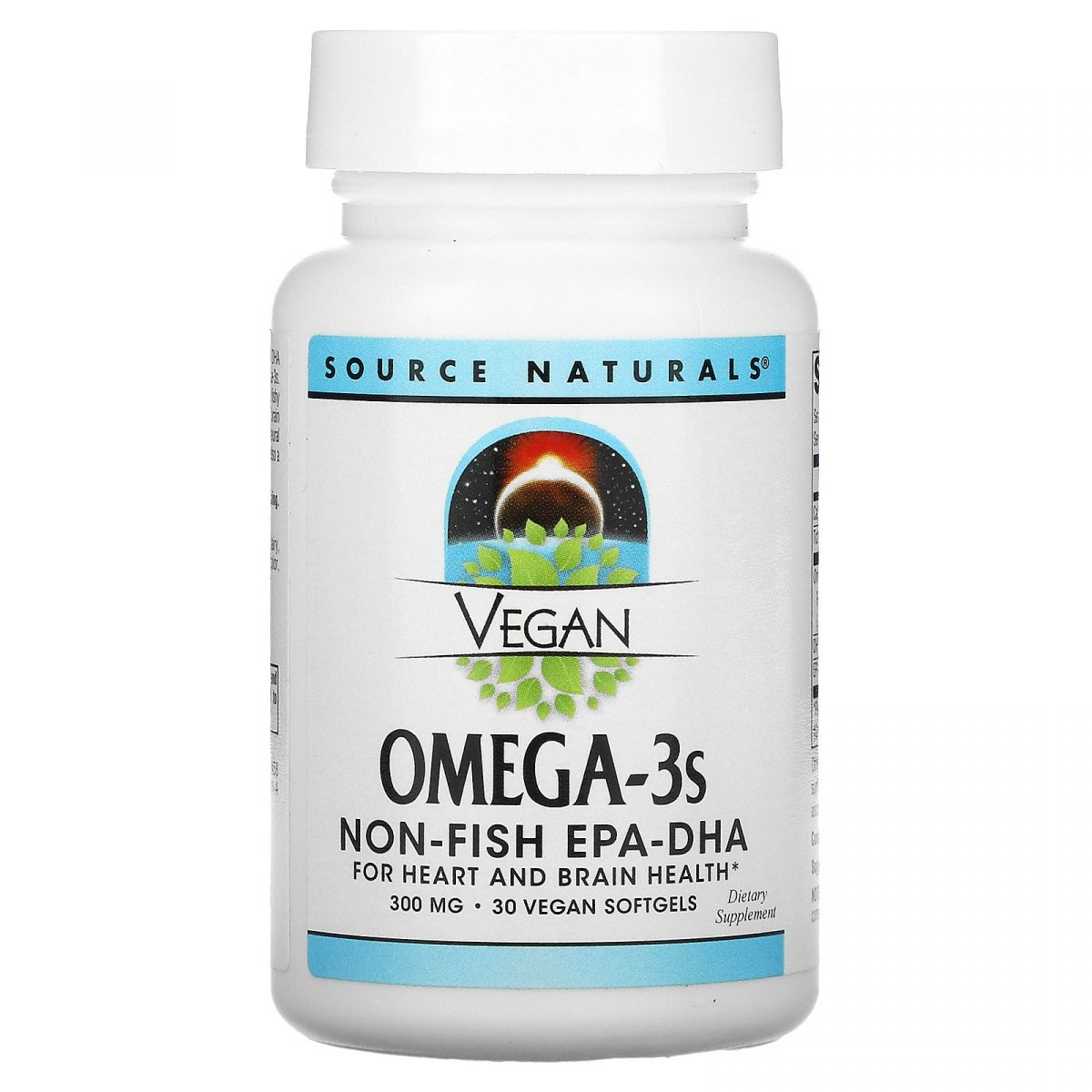 

Веганская Омега 3С, ЭПК-ДГК, Vegan Omega-3S Non-Fish EPA-DHA, Source Naturals, 300 мг, 30 мягких таблеток