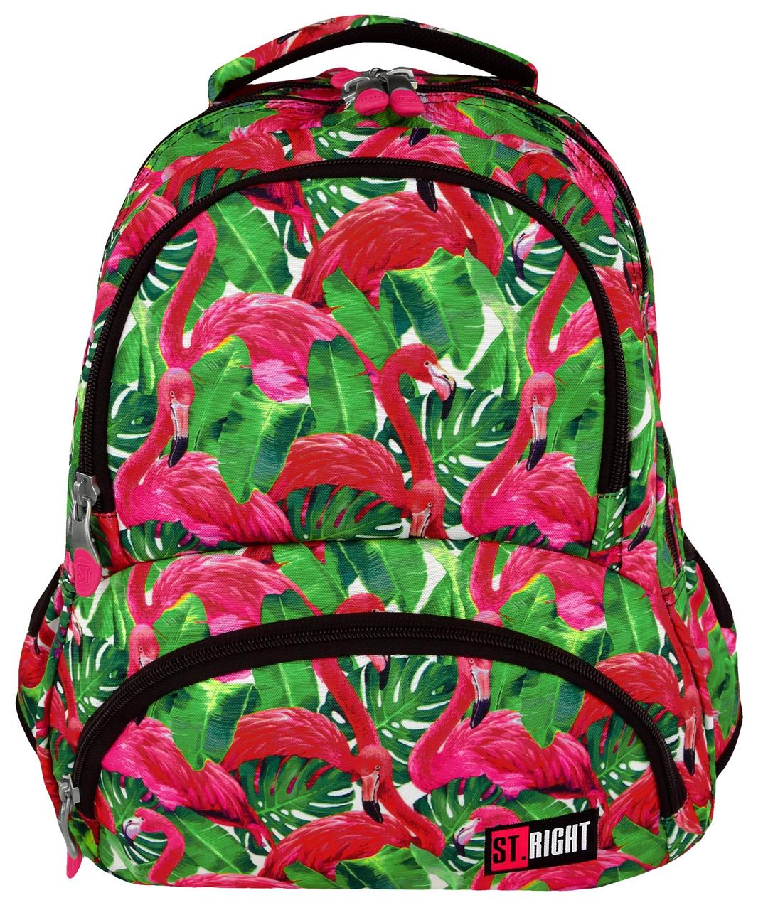

Рюкзак школьный на 4 отделения ВР-07, St.Right, "Flamingo pink, green" ST618604