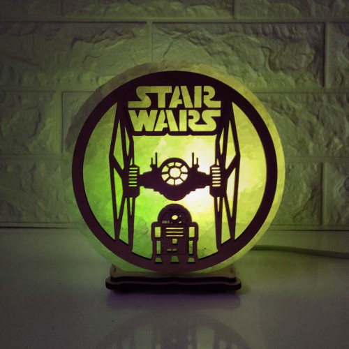 

Соляная лампа EcoDecorLamp круглая STAR WARS зелёная