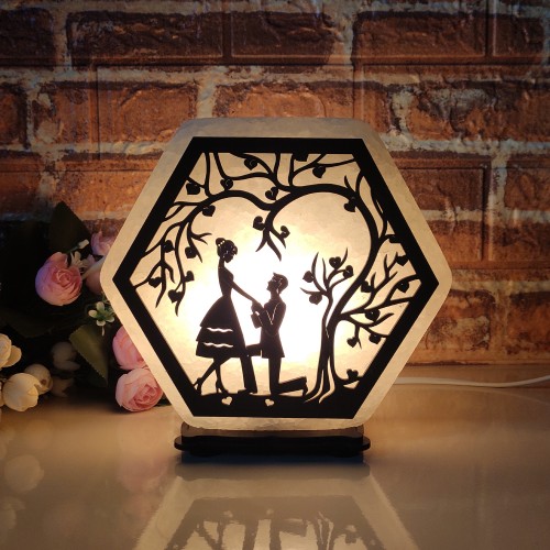 

Соляная лампа EcoDecorLamp шестигранная Пара ХДФ