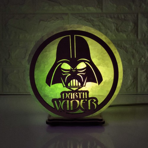 

Соляная лампа EcoDecorLamp круглая DARTH VADER зелёная