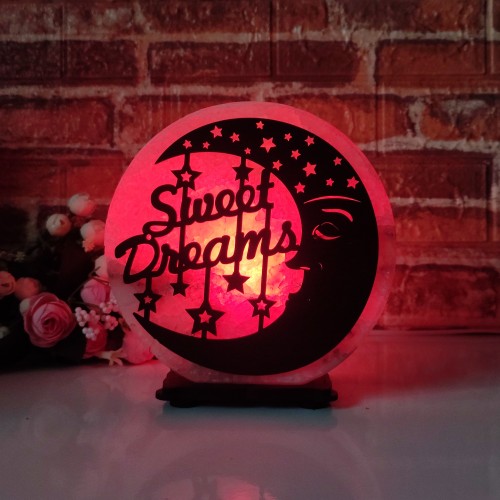 

Соляная лампа EcoDecorLamp круглая Sweet dreams ХДФ красная