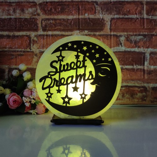 

Соляная лампа EcoDecorLamp круглая Sweet dreams ХДФ зелёная