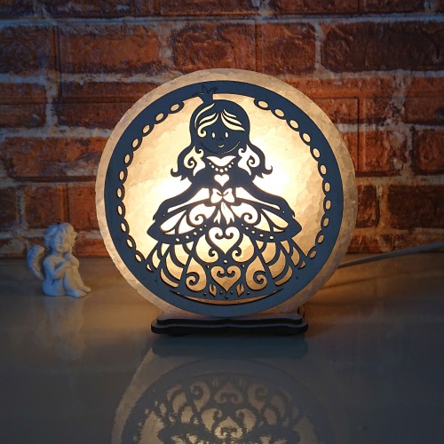 

Соляная лампа EcoDecorLamp круглая Кукла желтый