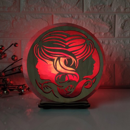 

Соляная лампа EcoDecorLamp круглая Лица красная