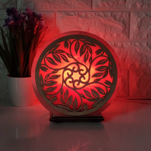 

Соляная лампа EcoDecorLamp круглая Узор 215 красная