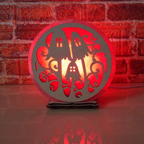 

Соляная лампа EcoDecorLamp круглая Грибы красный