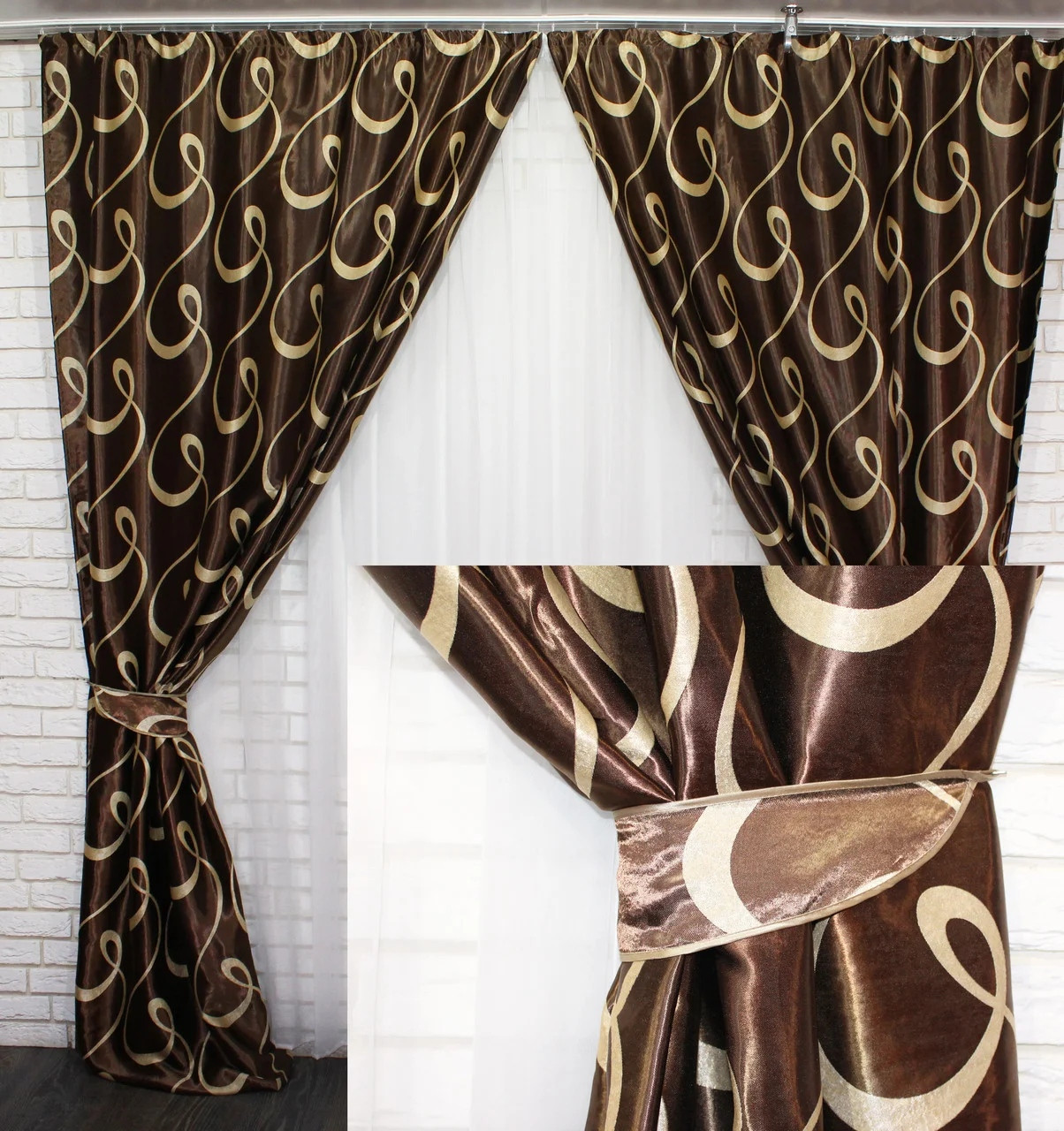 

Комплект штор Chtextil блэкаут Коричневый 2шт. x1м