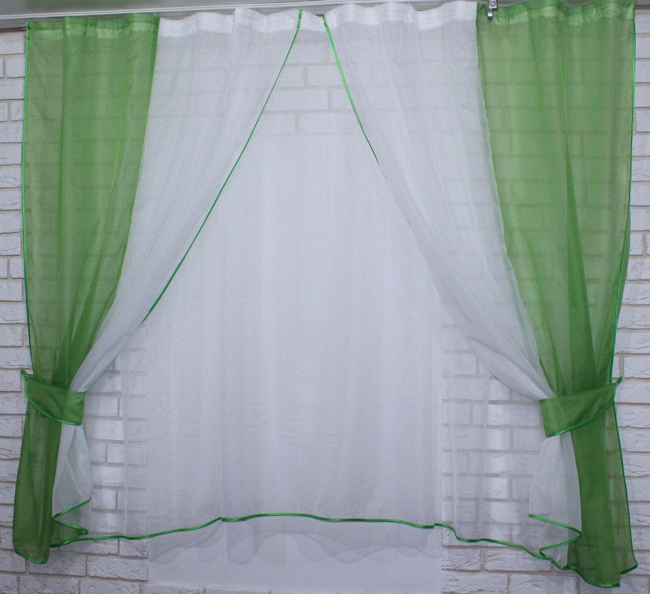 

Шторы Chtextil зелёный с белым