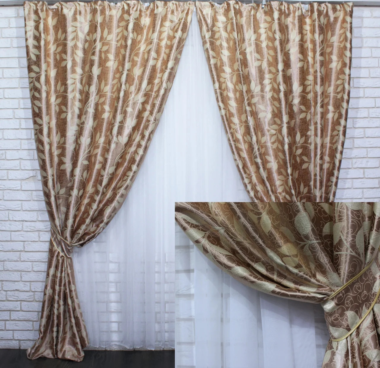 

Комплект штор Chtextil блэкаут Темно бежевый Ширина каждой шторы по 2.5м