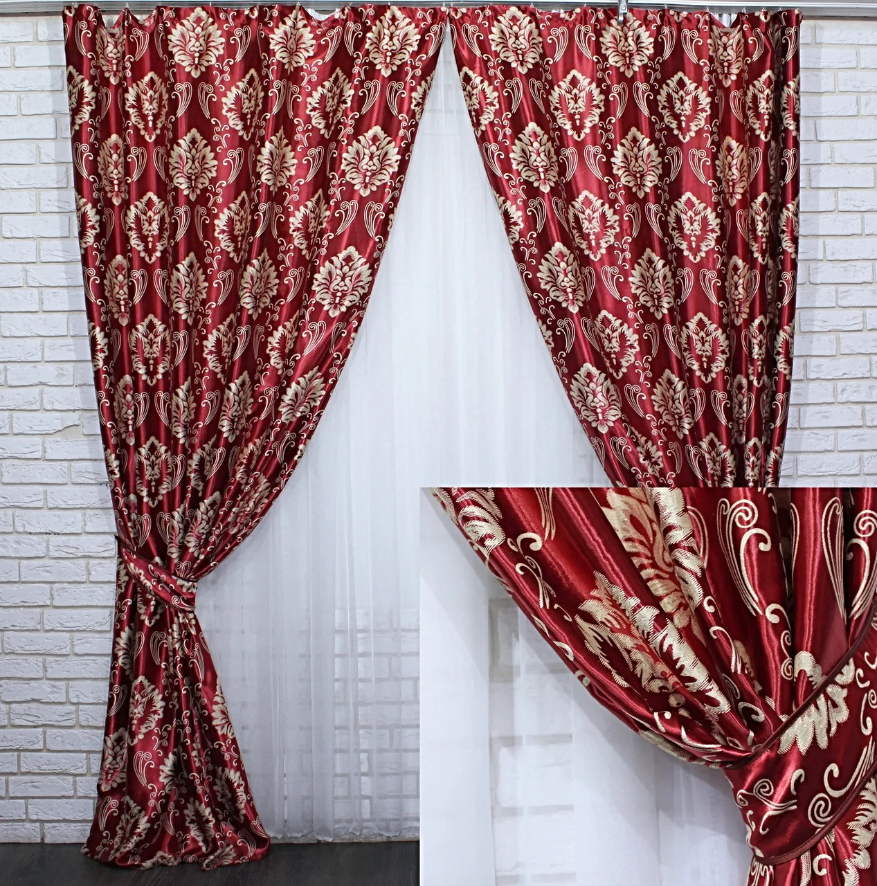 

Комплект штор Chtextil блэкаут Красный Ширина каждой шторы по 2м