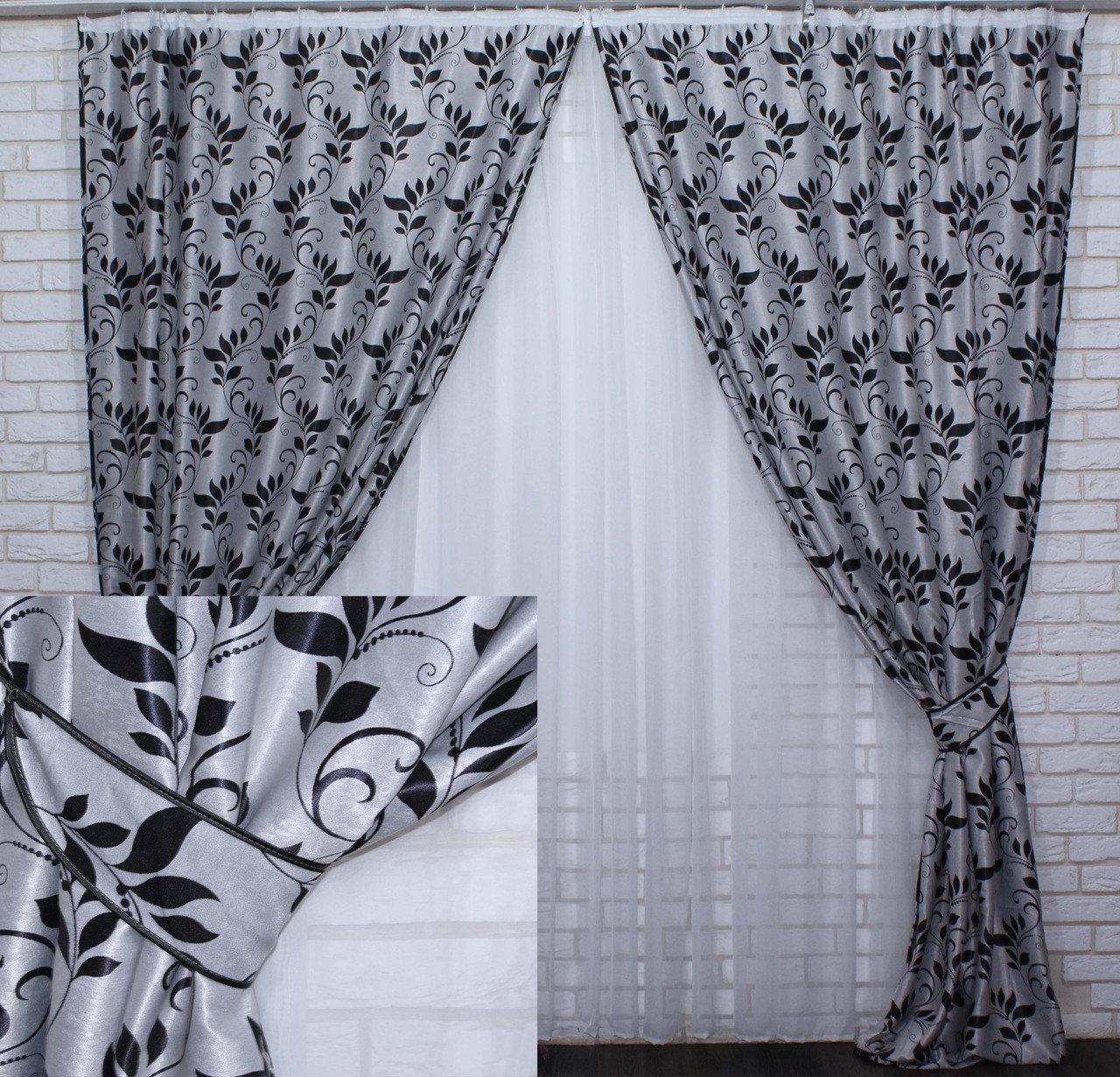 

Двостороній комплект штор блекаут Chtextil Цвет сірий . 384ш (Б)