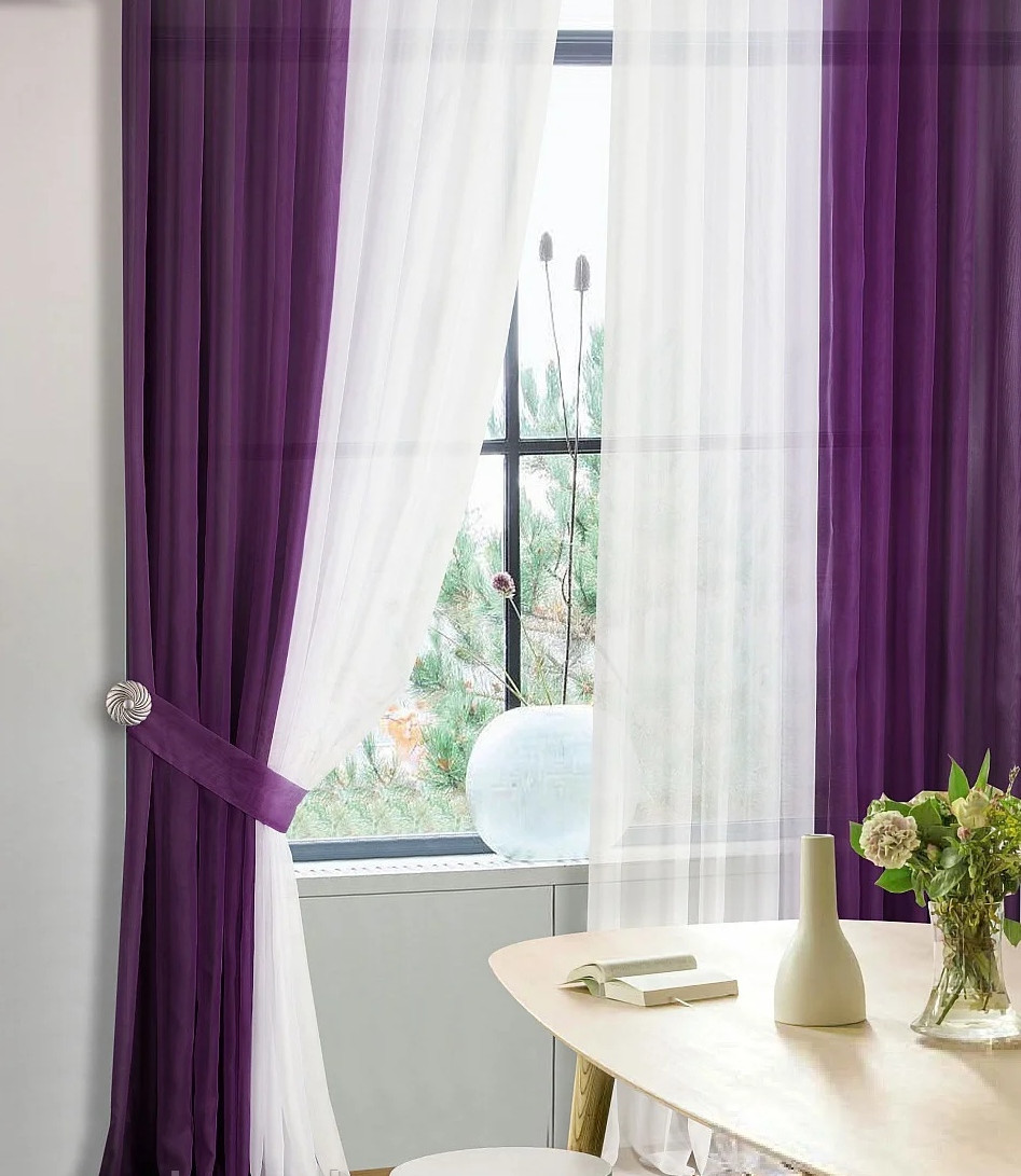 

Шторы Chtextil из шифона фиолетового цвета
