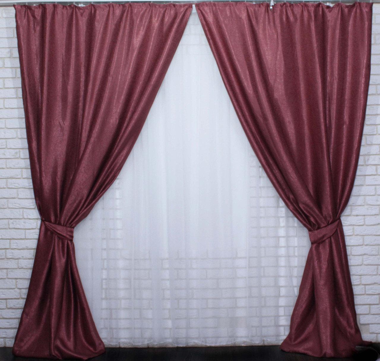 

Комплект штор Chtextil з тканини блекаут -софт Люкс Бордовый