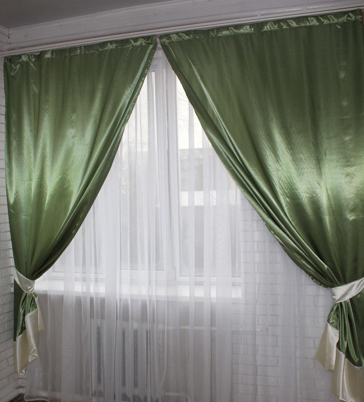 

Атласные шторы Chtextil Зеленые