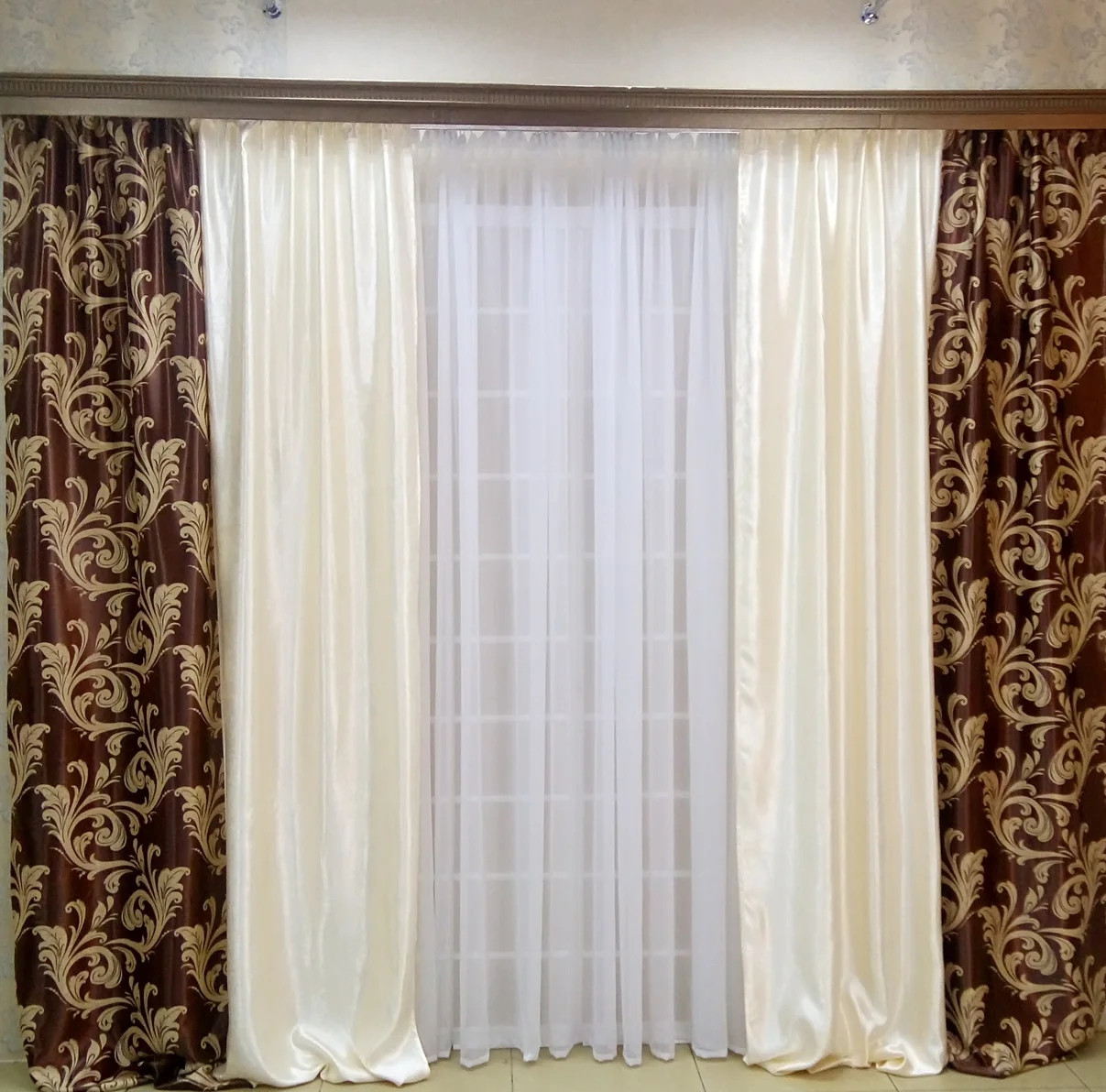 

Комбинированные шторы Chtextil Бордовый
