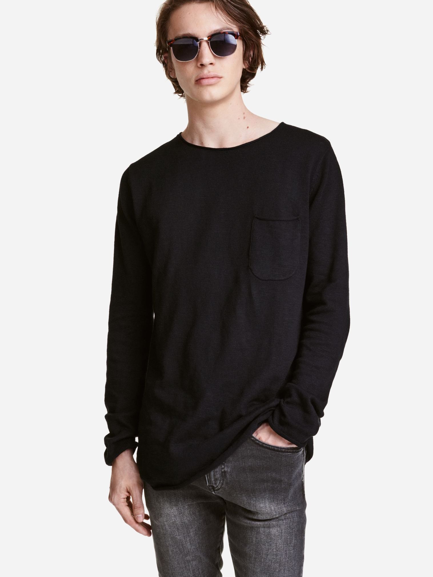 

Лонгслив H&M 0399589-4  Черный, Лонгслив H&M 0399589-4 XS Черный