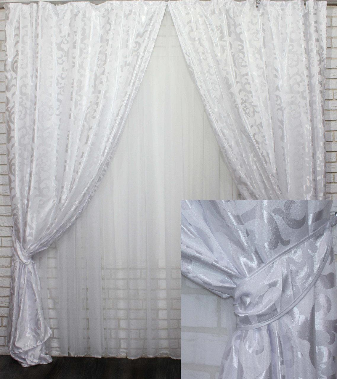 

Жакардовые шторы Chtextil Белые Ширина каждой шторы по 2м