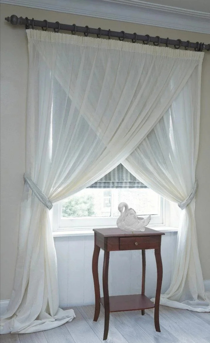 

Комплект шифонових штор Белый Chtextil