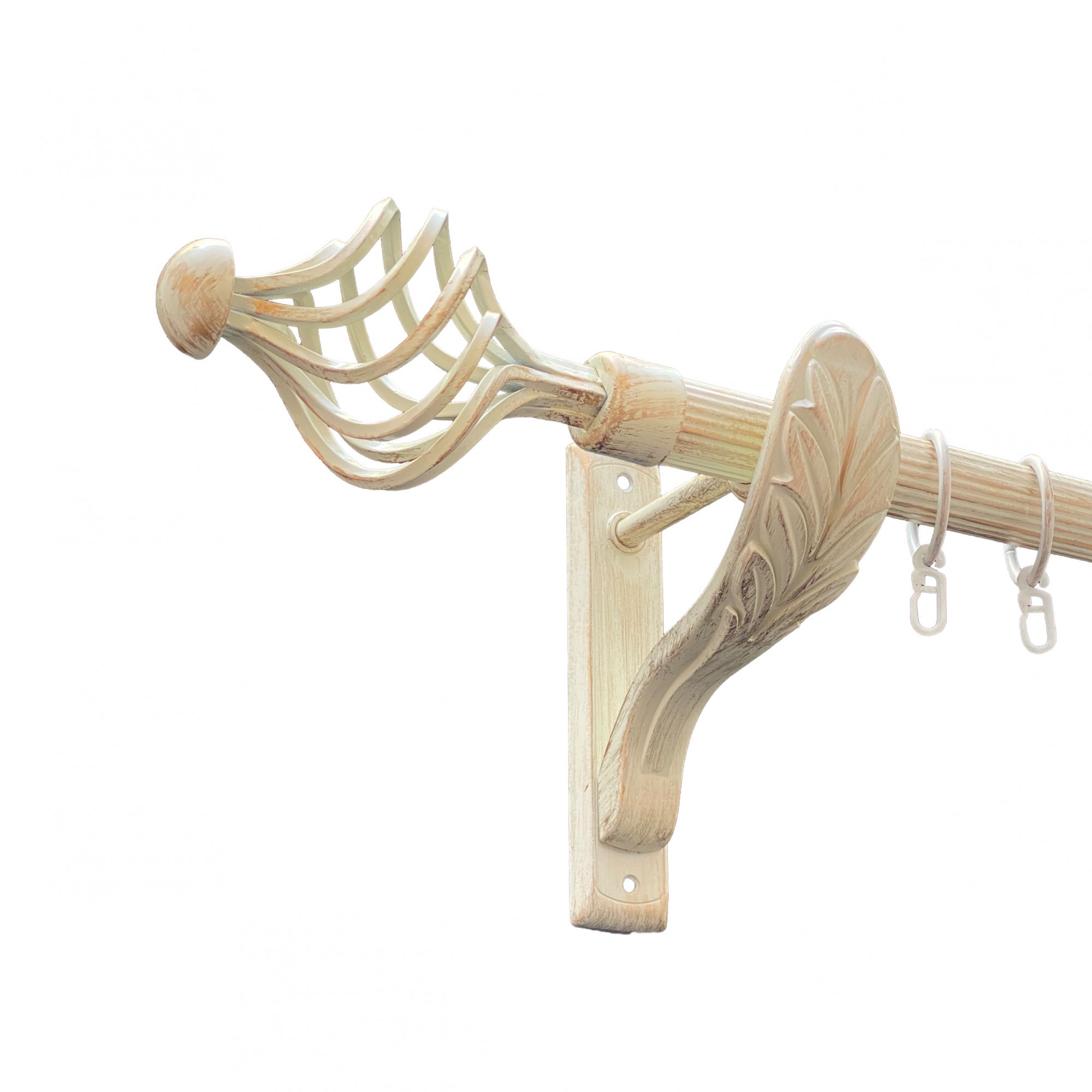 

Карниз Orvit Арезо металевий однорядний ретро рифлена труба кільце металеве Біле Золото 25 мм 200 см (00-00010600)