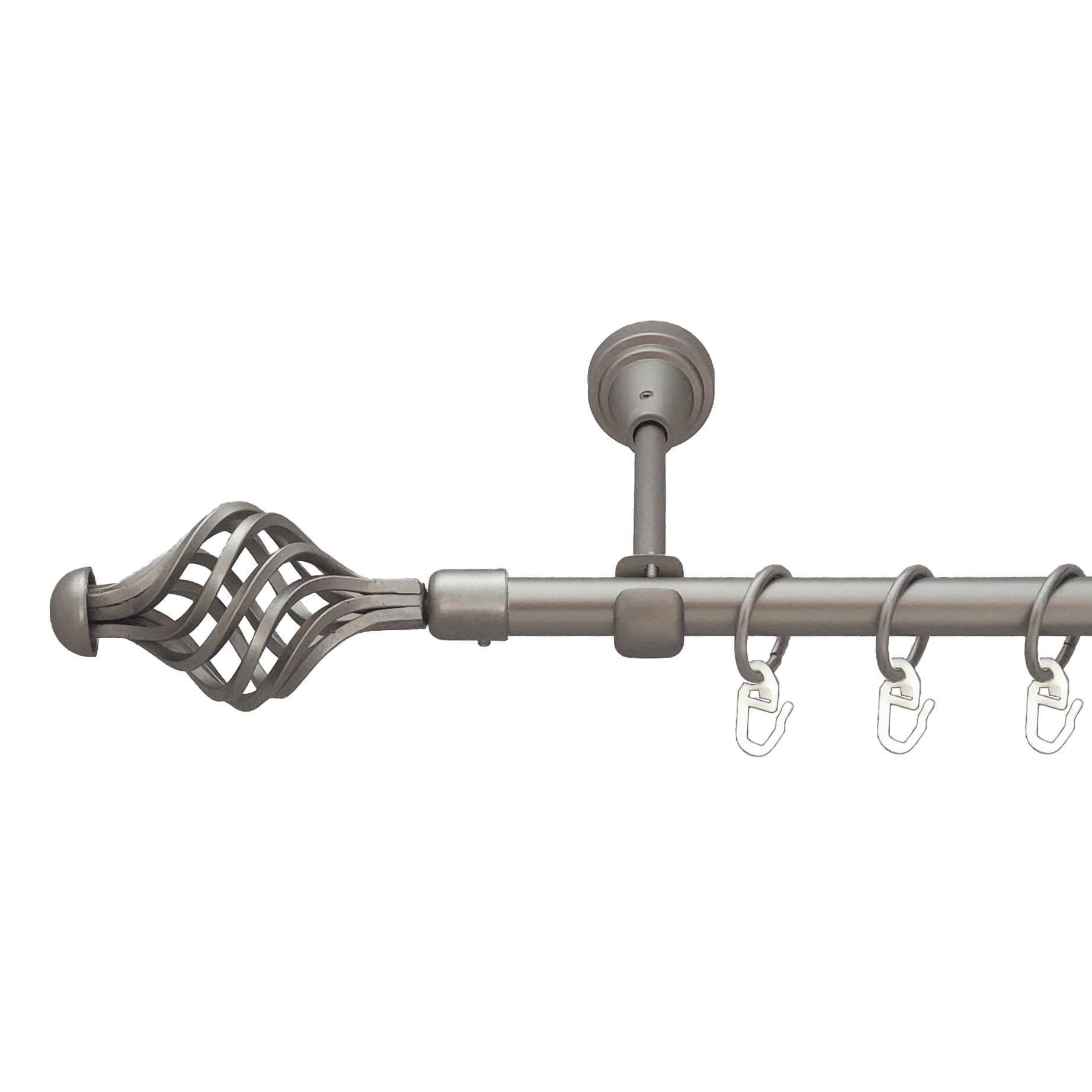 

Карниз Orvit Арезо металевий однорядний відкритий гладка труба кільце металеве Сатин 16 мм 300 см