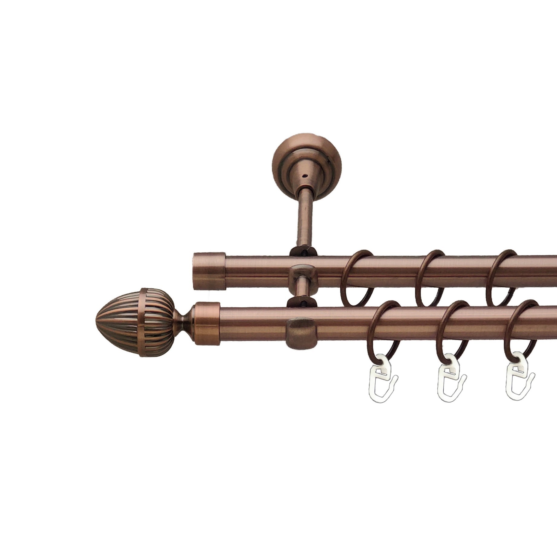 

Карниз Orvit Одеон металевий дворядний відкритий гладка труба кільце металеве Мідь 19\19 мм 300 см (00-00012116)