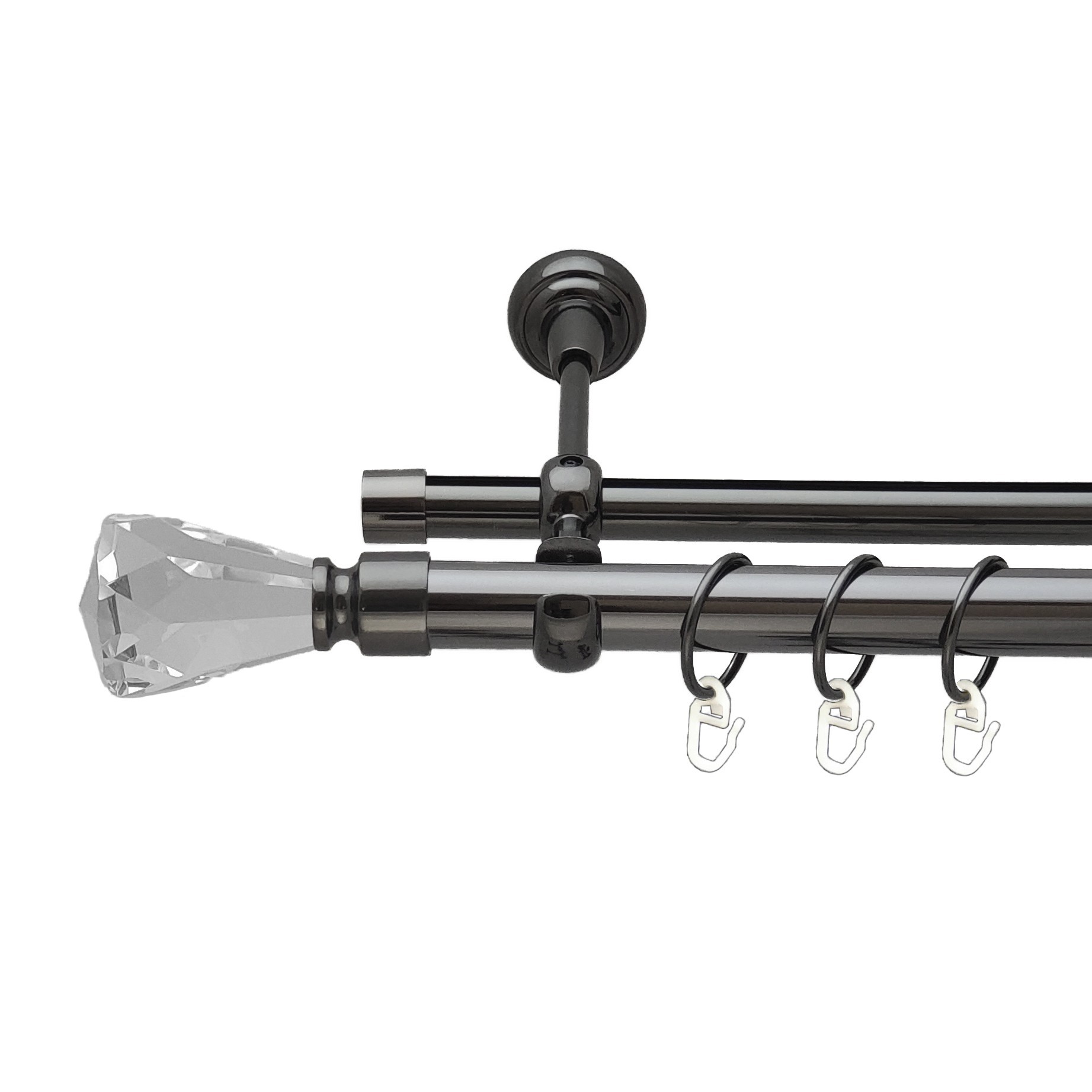 

Карниз Orvit Лучетта металевий дворядний опозитний гладка \ профільна труба кільце металеве Онікс 25\19 мм 160 см