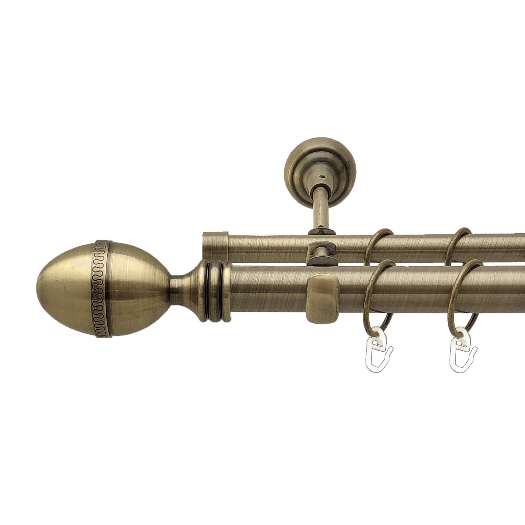 

Карниз Orvit Фарже металевий дворядний відкритий гладка труба кільце металеве Антик 25\16 мм 300 см