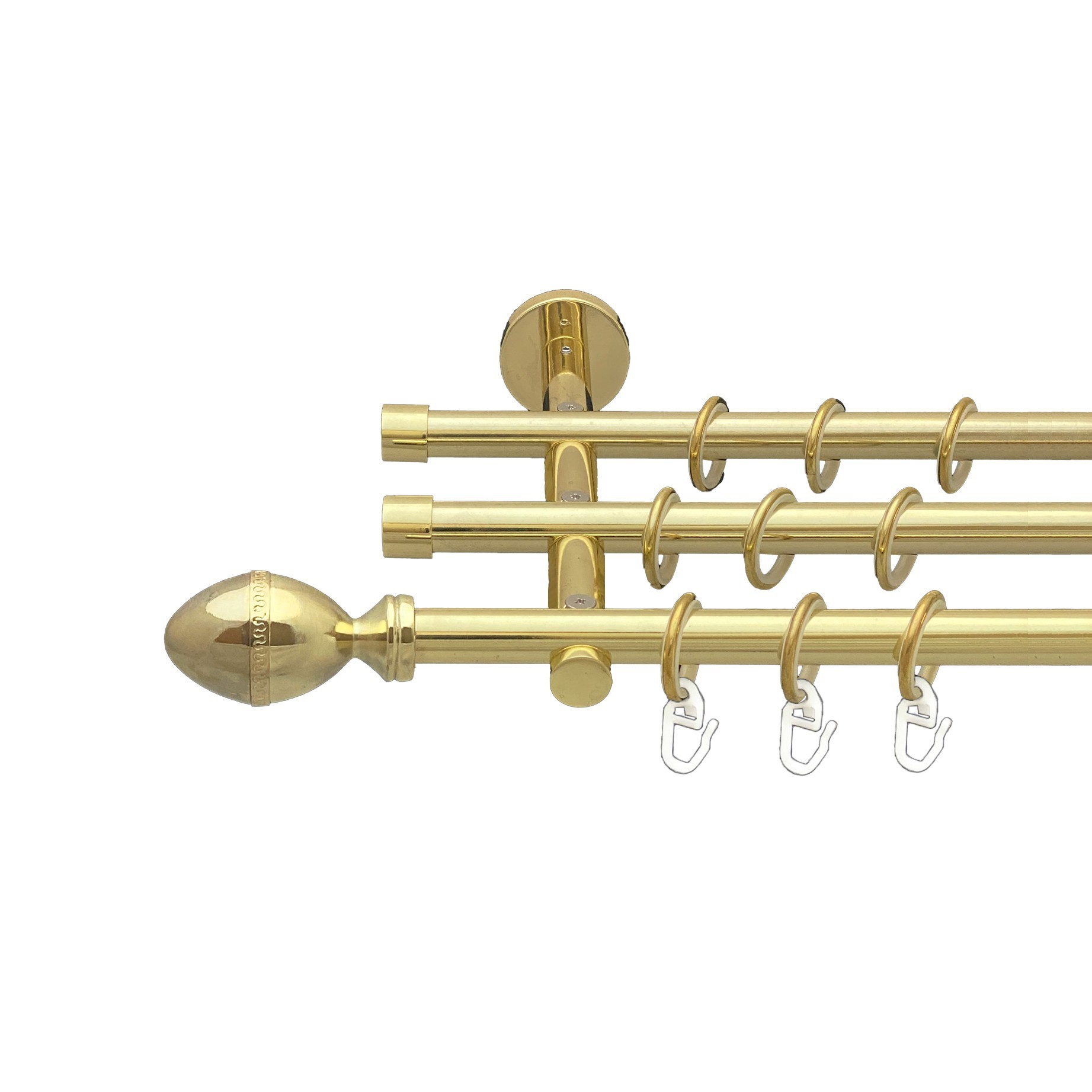 

Карниз Orvit Фарже металевий трирядний циліндр (20 см) гладка труба кільце металеве Золото 16\16\16 мм 160 см (00-00014763)