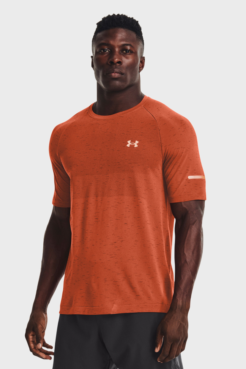 

Мужская оранжевая футболка UA Seamless Run SS Under Armour  1361356-842, Мужская оранжевая футболка UA Seamless Run SS Under Armour SM 1361356-842