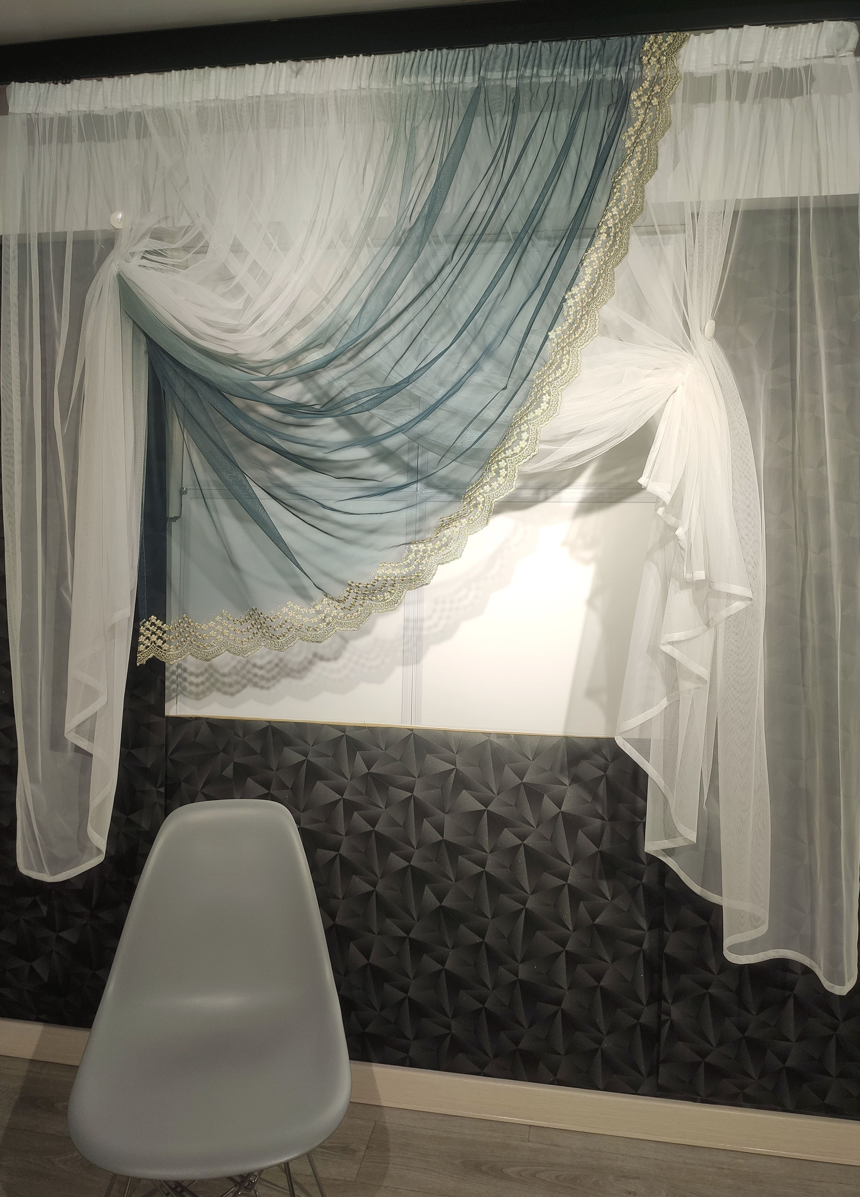 

Тюль на кухню Декорин Жаклин 350х250 Бизюза 2 магнита