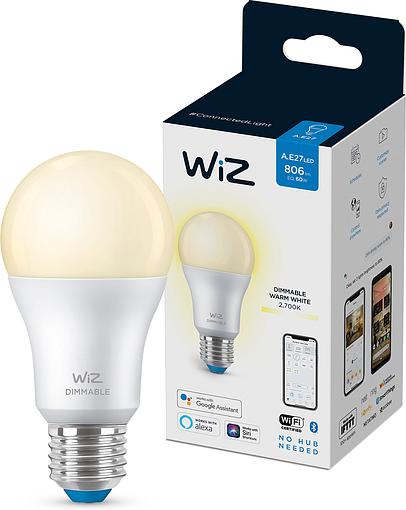 

Розумна лампа WiZ E27 8W (60W 806Lm) A60 2700K діммируємая Wi-Fi