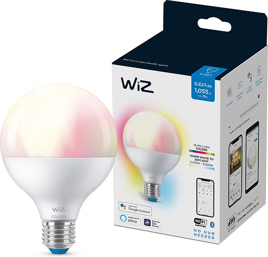 

Розумна лампа WiZ E27 11W (75W 1055Lm) G95 2200-6500 RGB Wi-Fi