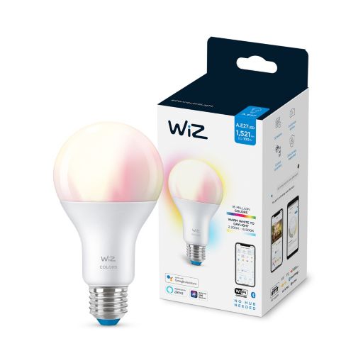 

Розумна лампа WiZ E27 13W (100W 1521Lm) A67 2200-6500K RGB Wi-Fi