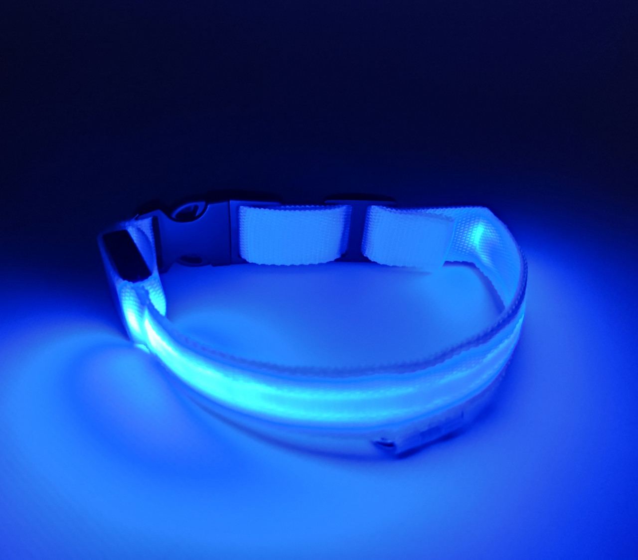 

Светящийся нейлоновый ошейник для собак DogClub USB XS (27-33 см) Blue