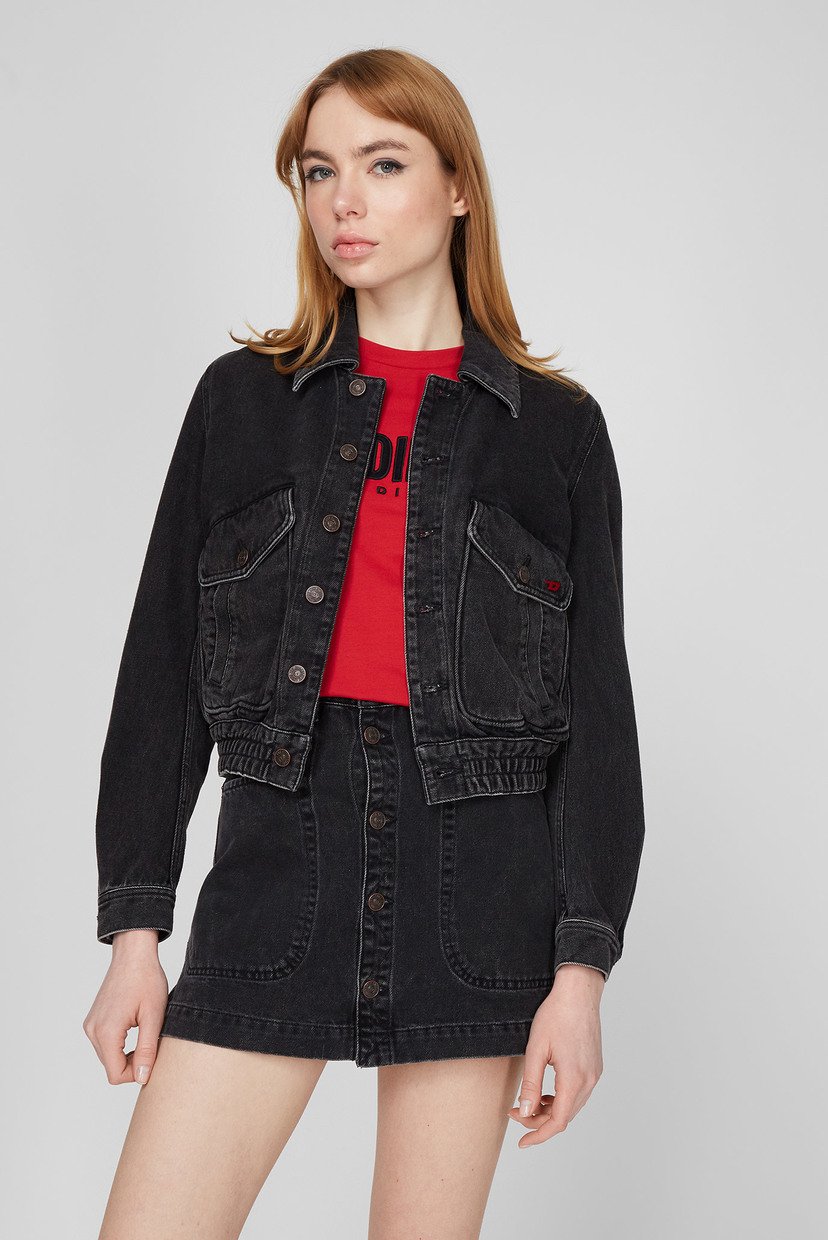 

Женская черная джинсовая куртка DE-TRACY Diesel  A03869 09B88, Женская черная джинсовая куртка DE-TRACY Diesel M A03869 09B88