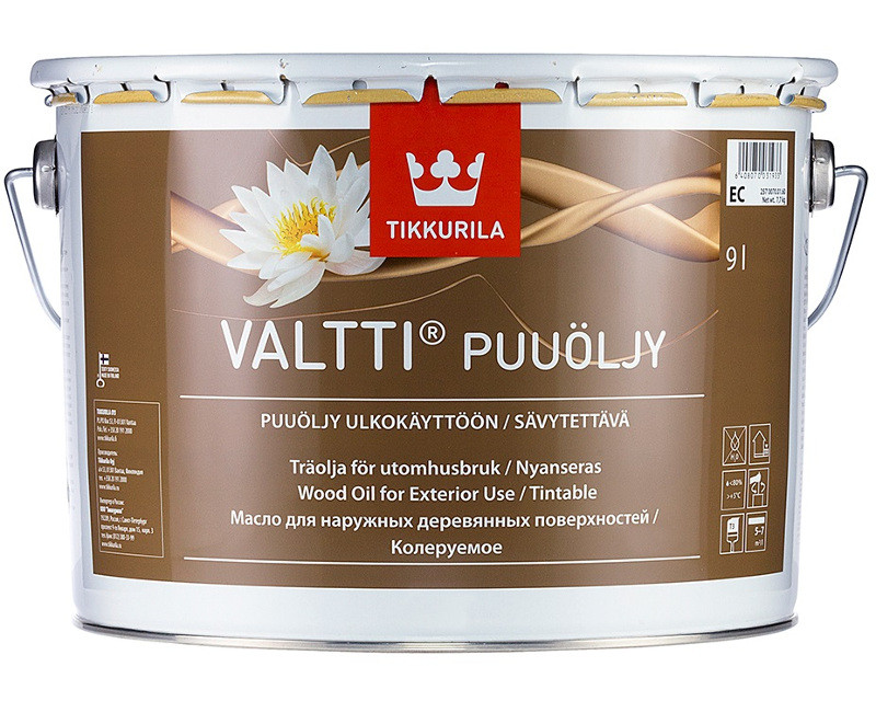 

Масло атмосферостойкое TIKKURILA VALTTI OIL для древесины 9л