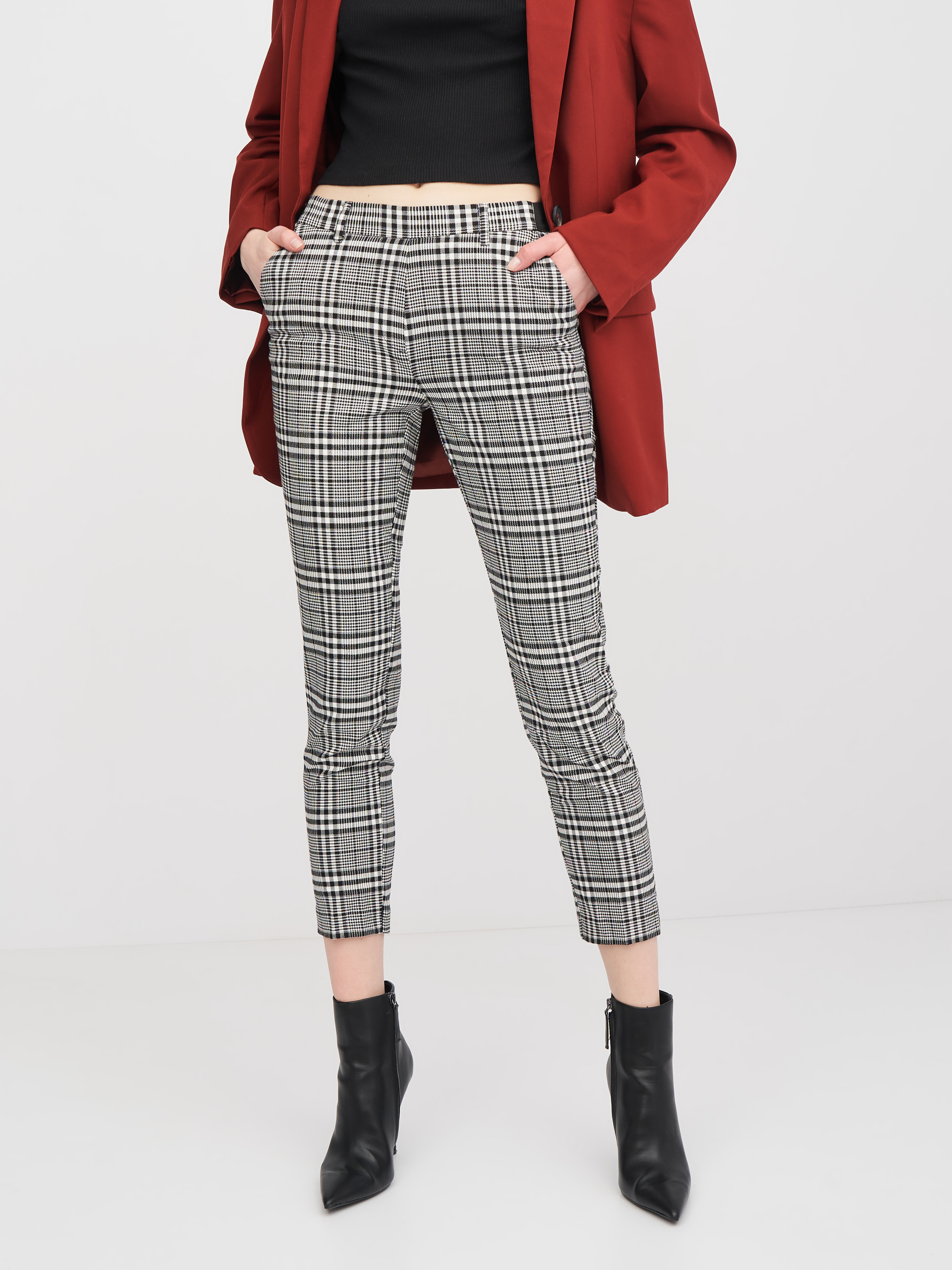 

Брюки H&M 26955459  Черно-белая клетка, Брюки H&M 26955459 34 Черно-белая клетка