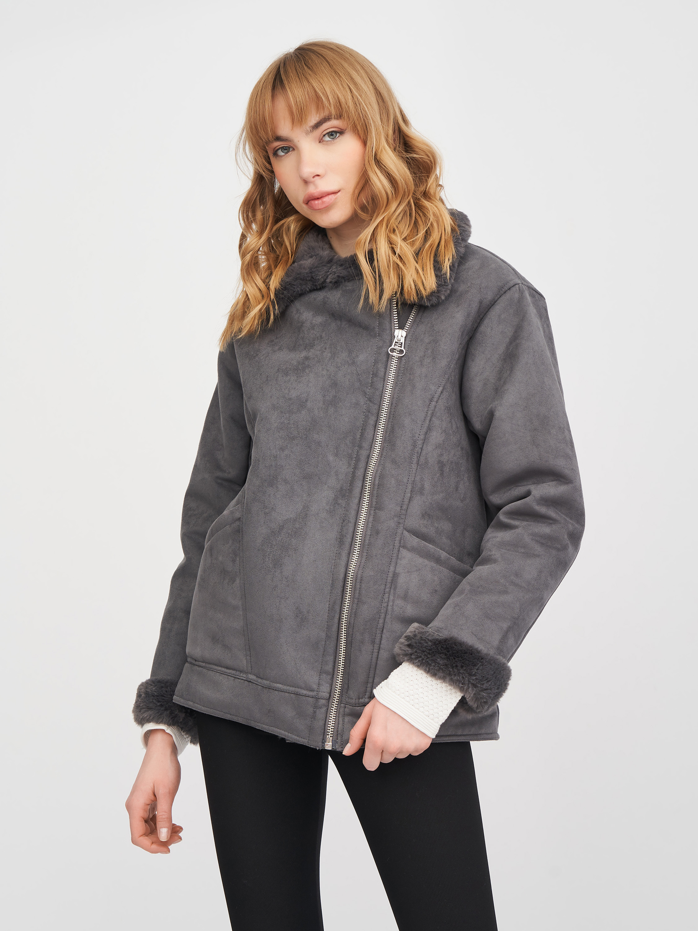 

Дубленка H&M 508-9169669  Темно-серая, Дубленка H&M 508-9169669 S Темно-серая