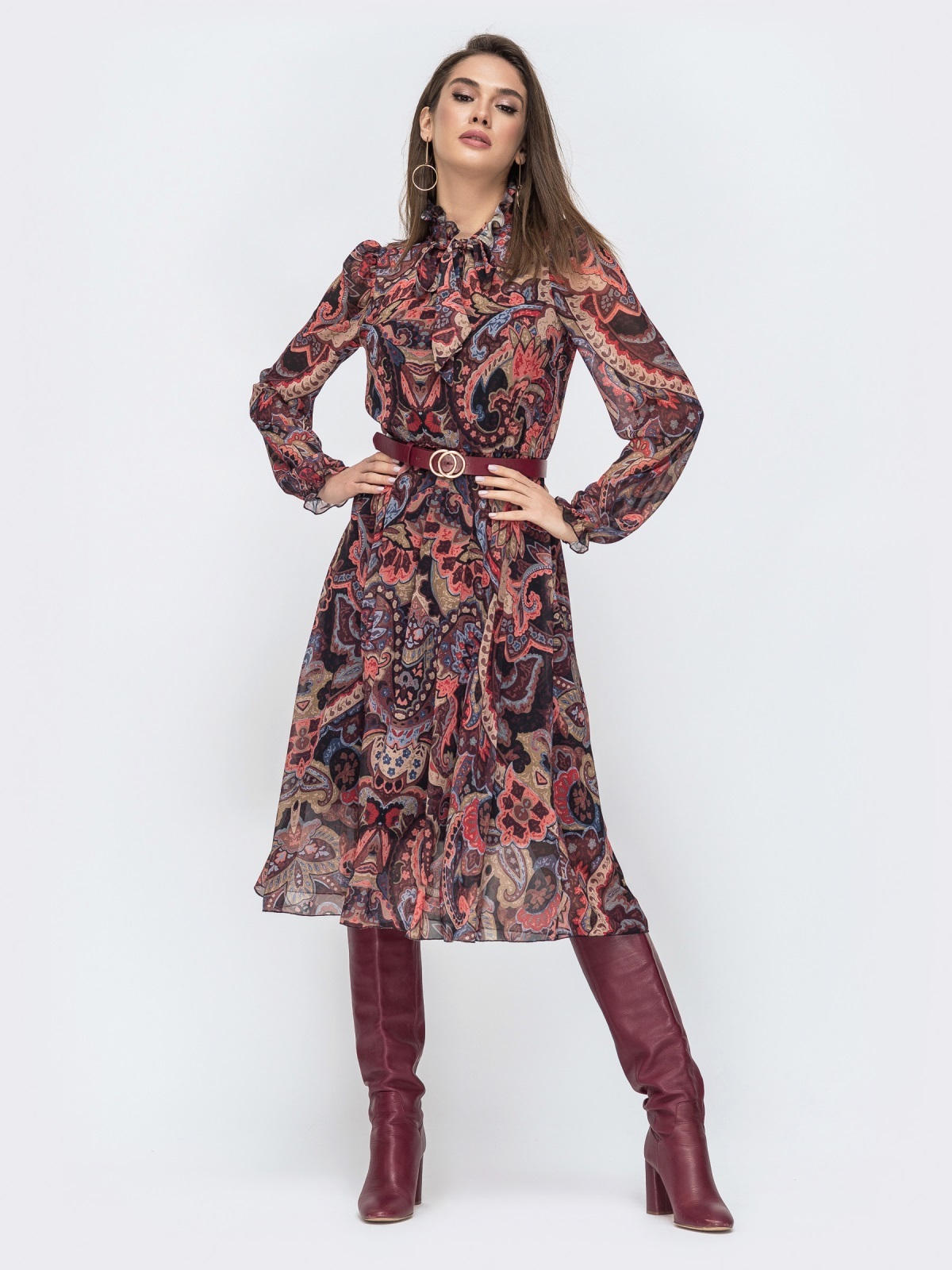 

Повседневное платье Maximoda ЕМО43396 - бордовый, Повседневное платье Maximoda ЕМО43396 46-48 бордовый
