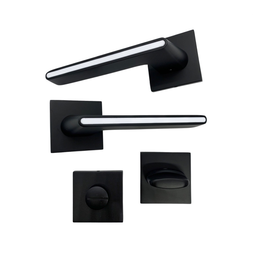 

Дверные ручки с замком для межкомнатных дверей Vortex ASL-55 Black/White WC