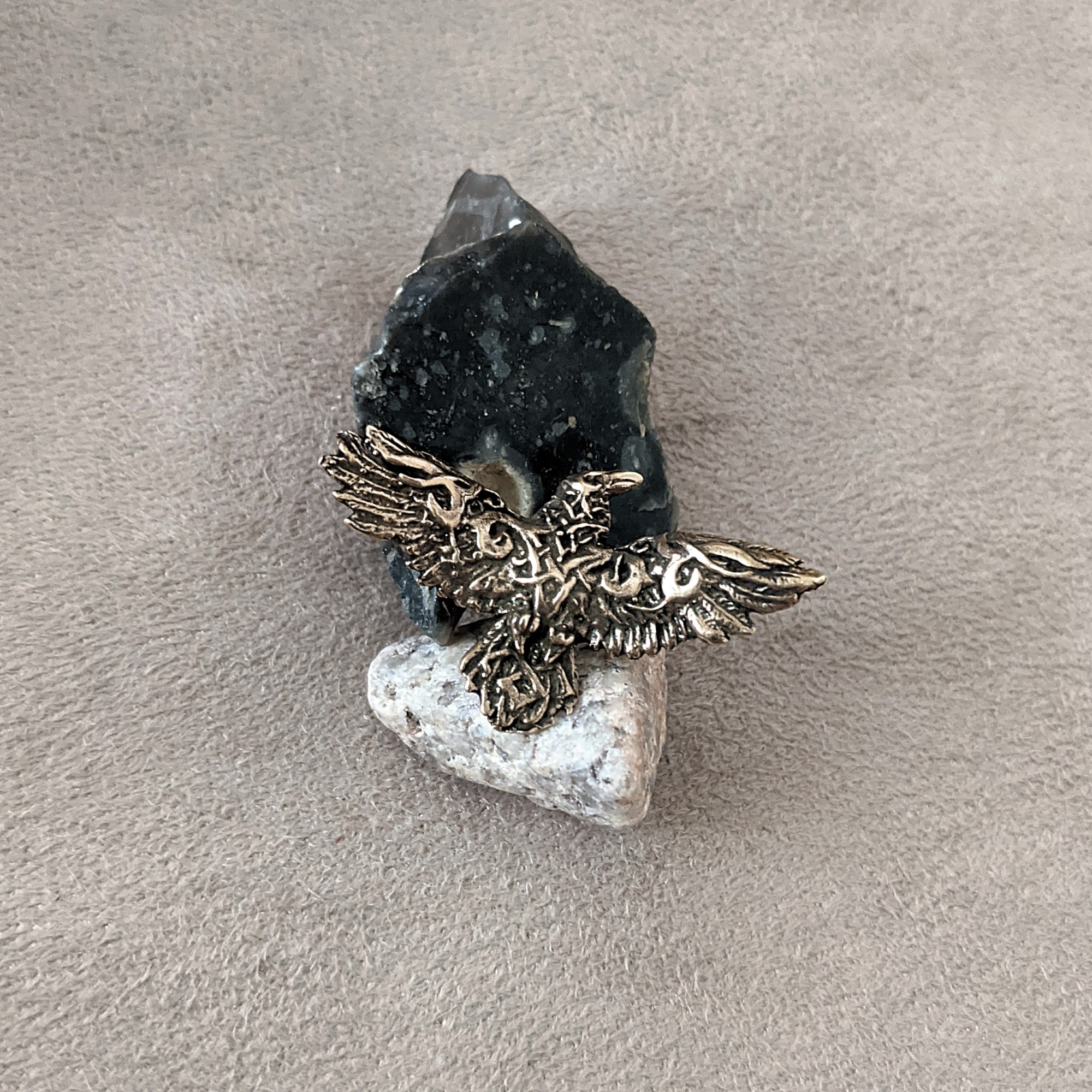 

Бронзовый кулон "Ворон" ручная работа 1037