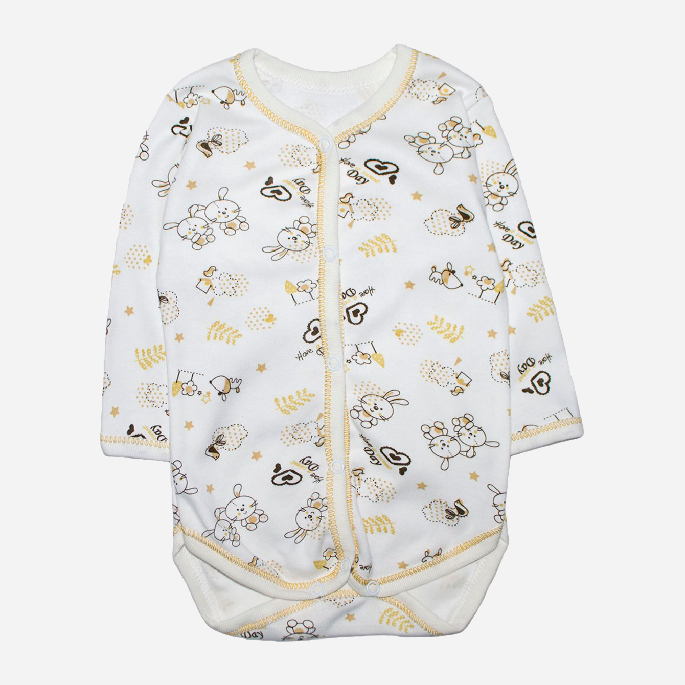 

Боди Малыш Style Зая-два БД-03 40 р 62-68 см Молочное