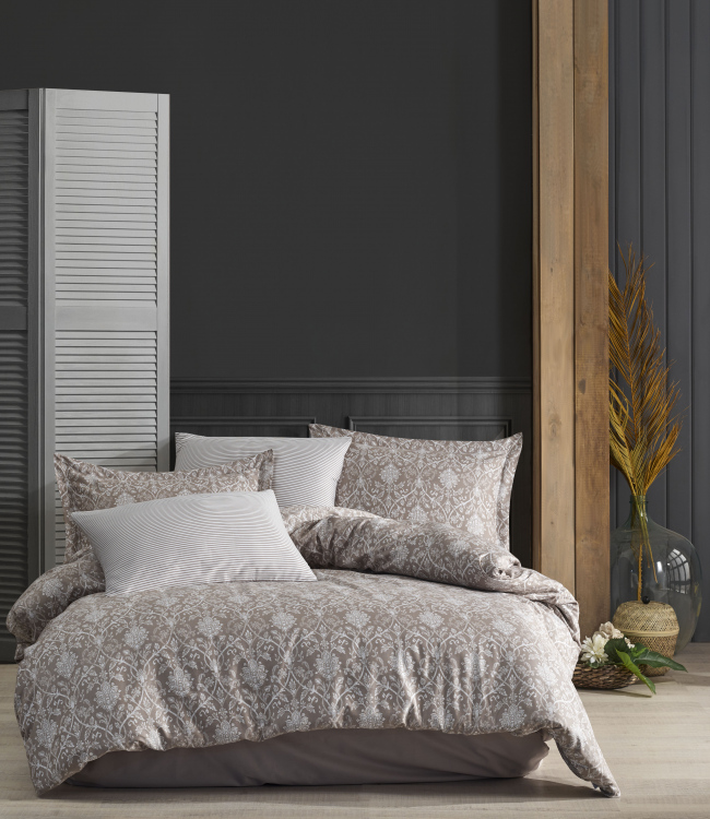 

Комплект постельного белья Zugo Home Elegance kahve семейный сатин арт.ts-02886