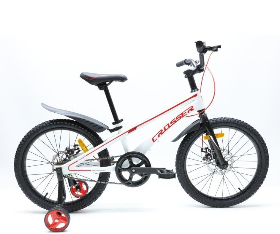 

Детский велосипед Crosser BMX 20" бело-красный Магниевая рама , Спици