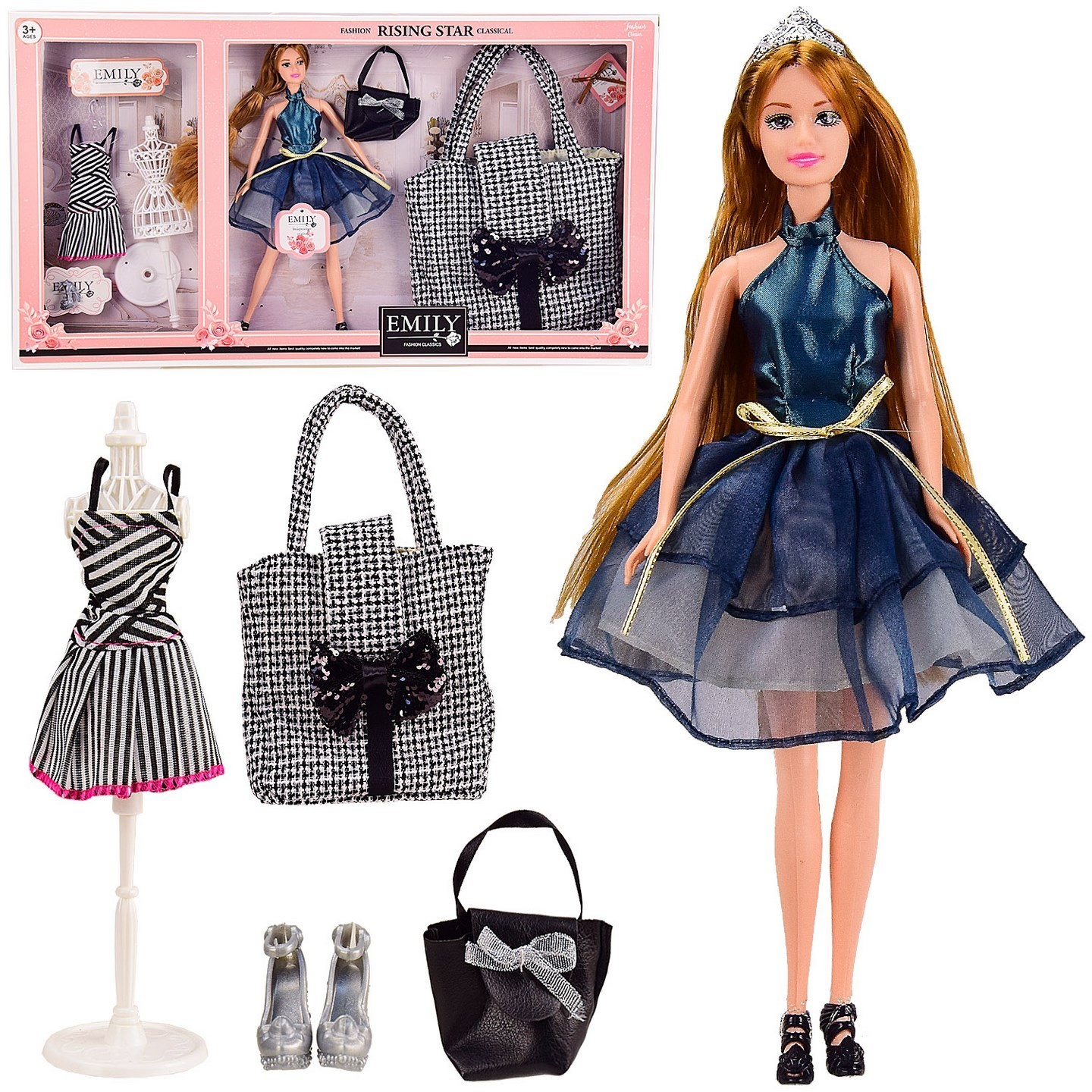

Детская кукла QJ Toys "Emily" QJ096A с аксессуарами, 29 см