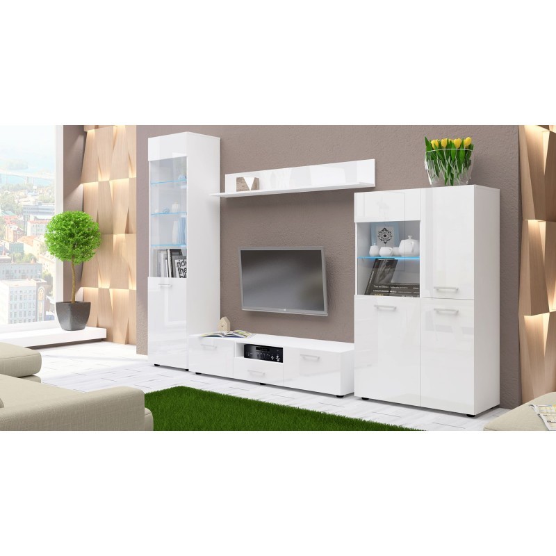 

Гостиная LUXE STUDIO Емили 1 2850х446х2000мм белая аляска + белый глянец